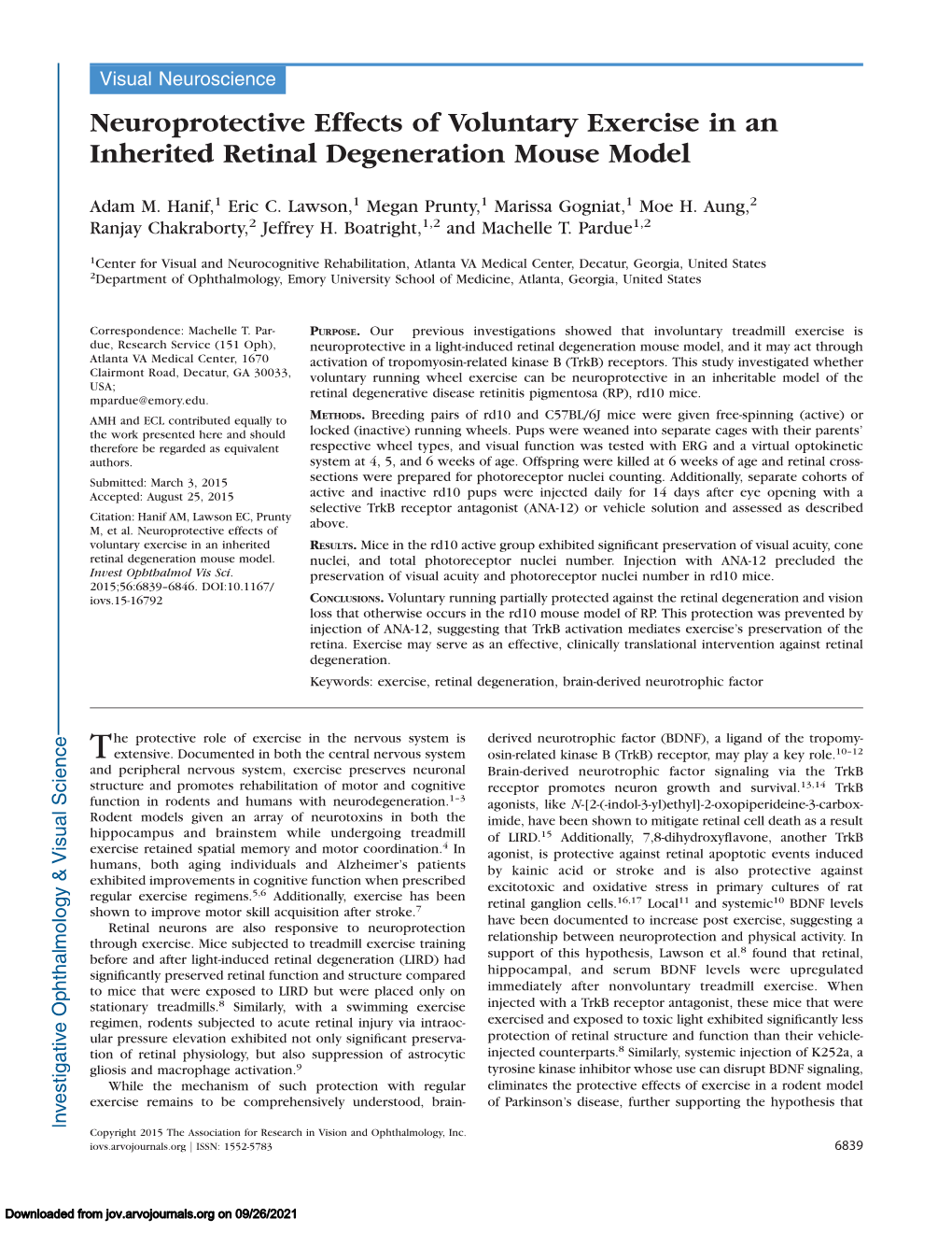 Iovs.Arvojournals.Org J ISSN: 1552-5783 6839