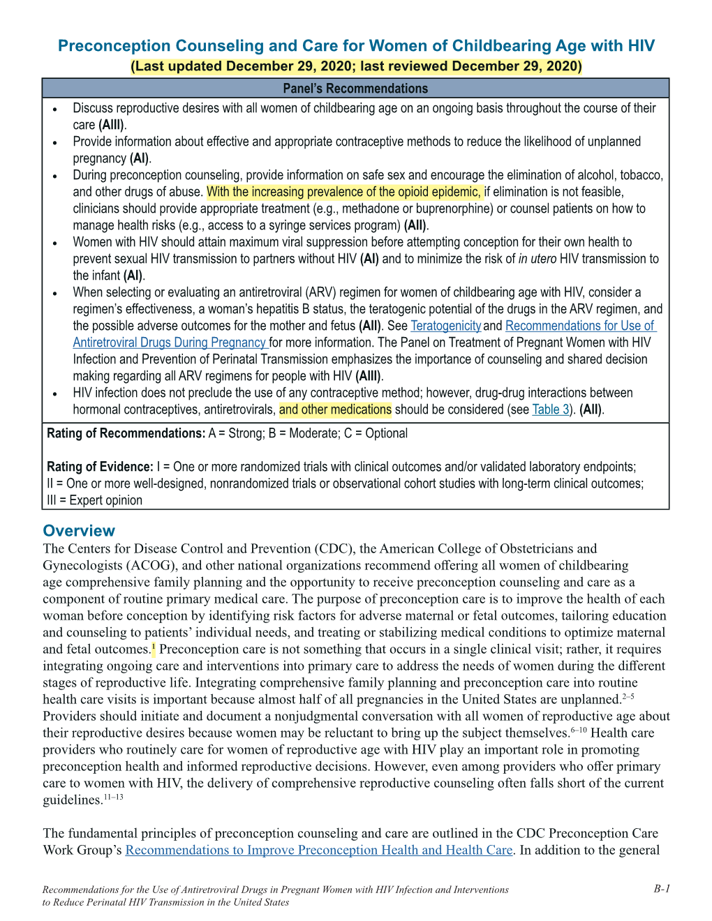 Preconception Counseling and Care for Women of Childbearing Age