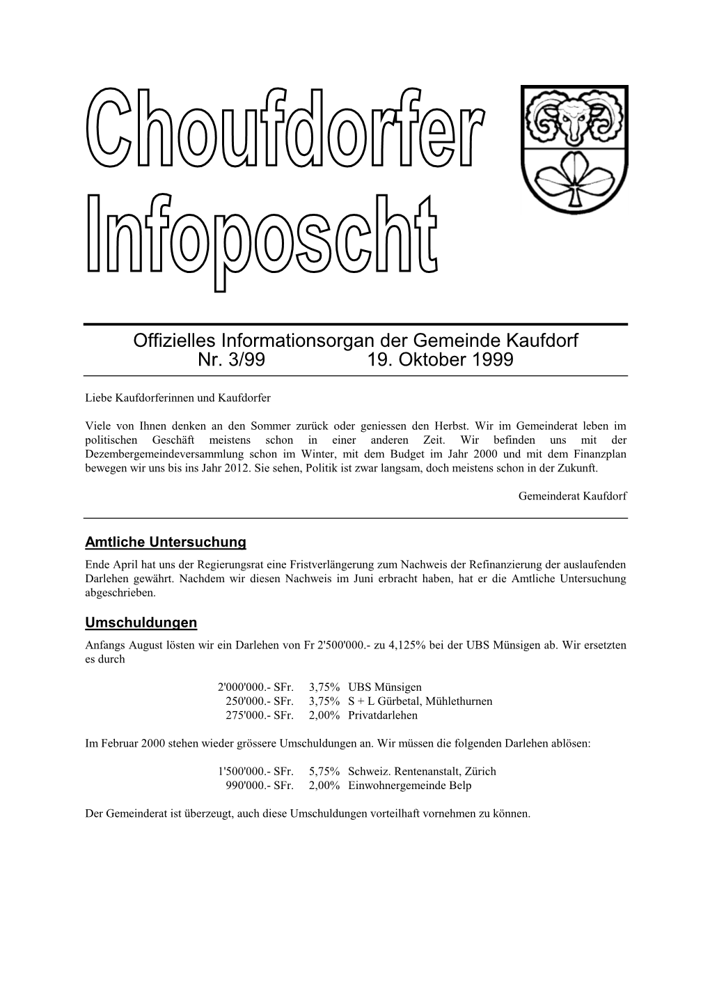 Infoposcht Nr. 3/1999 (PDF, 107KB)