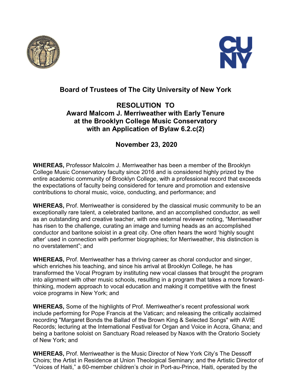 Board of Trustees of the City University of New York