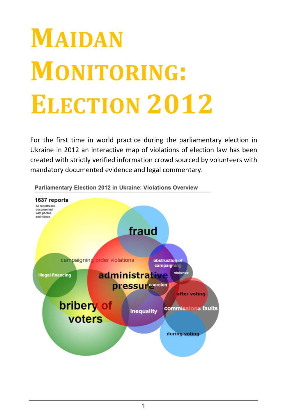 Maidan Monitoring: Election 2012