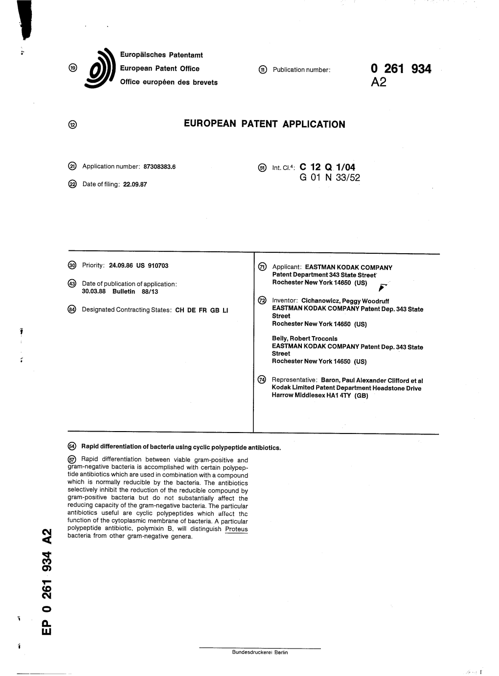 Rapid Differentiation of Bacteria Using Cyclic Polypeptide Antibiotics