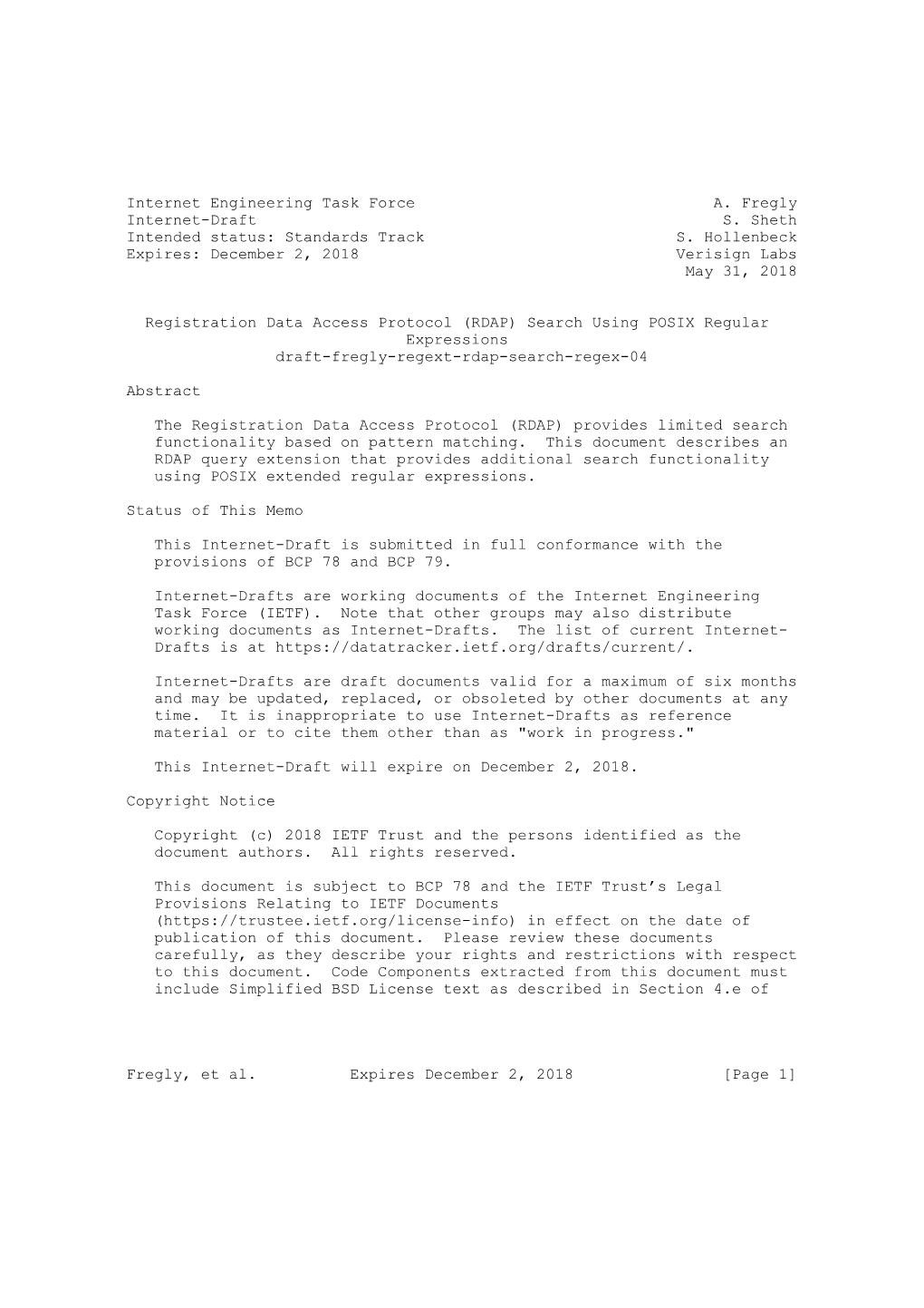 Internet Engineering Task Force A. Fregly Internet-Draft S