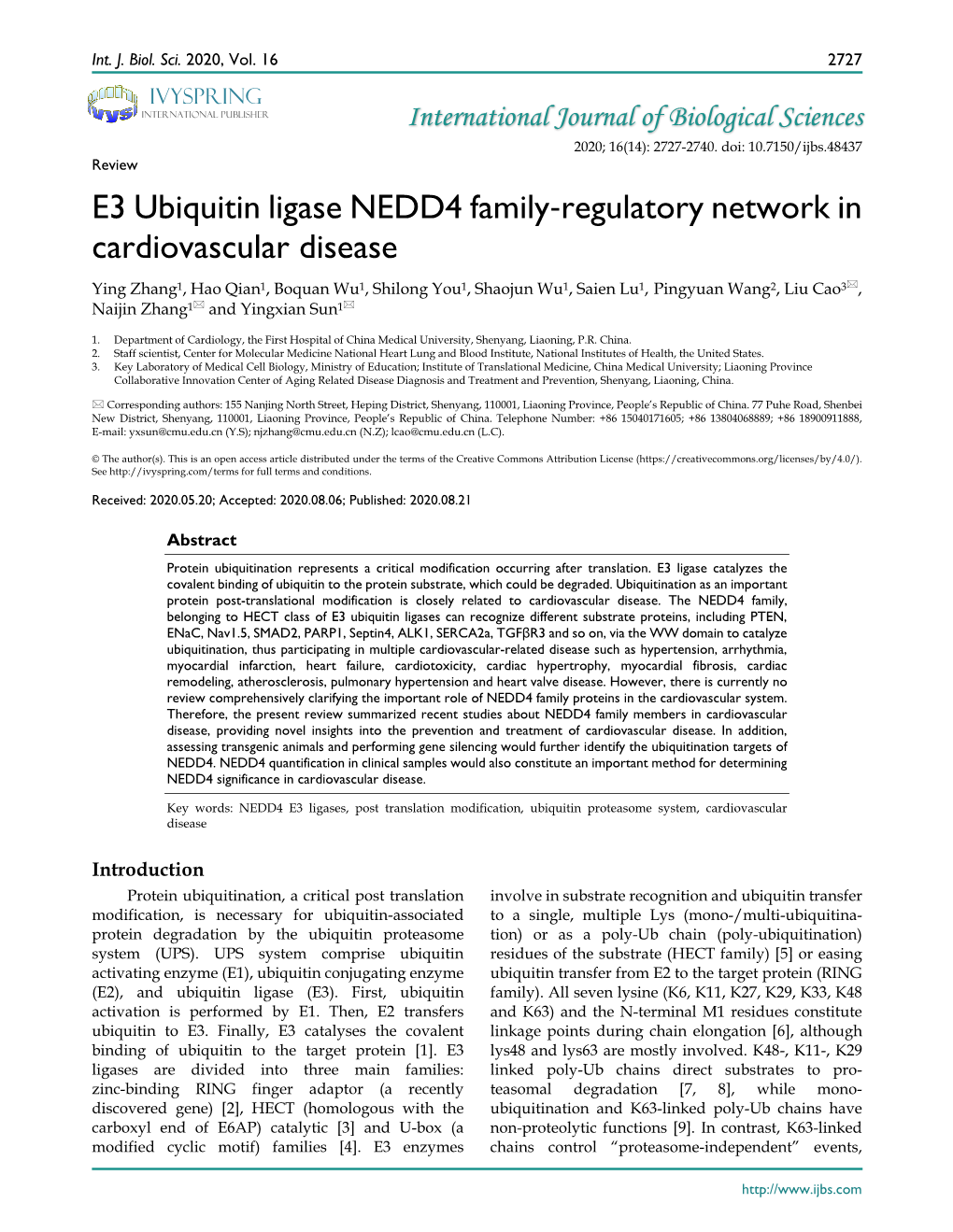 E3 Ubiquitin Ligase NEDD4 Family‑Regulatory Network In