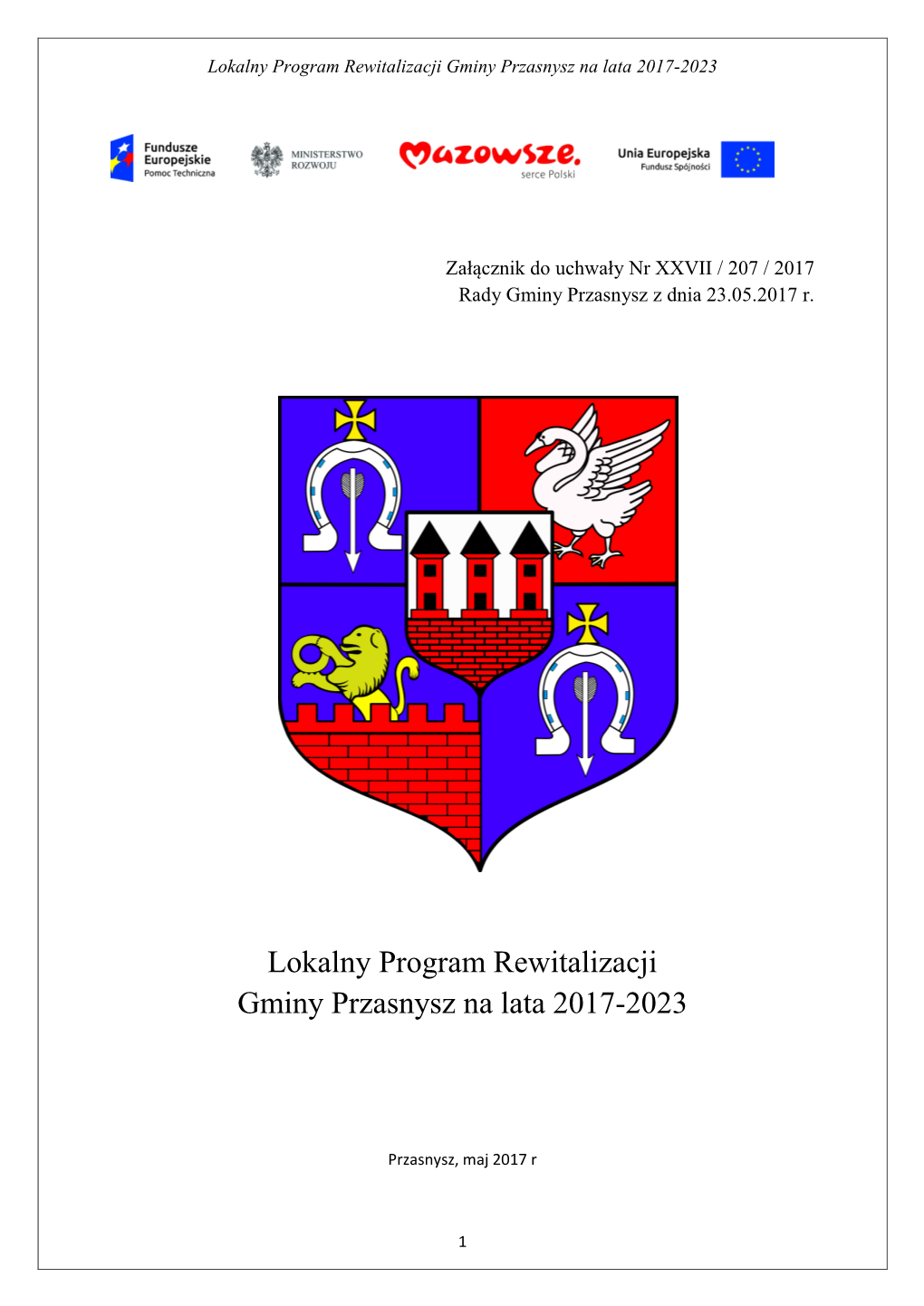 Lokalny Program Rewitalizacji Gminy Przasnysz Na Lata 2017-2023