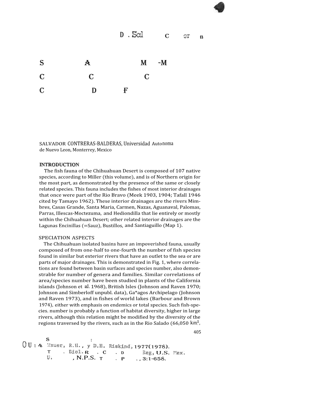 Speciation Aspects and Man-Made Community Composition Changes in Chihuahuan Desert Fishes