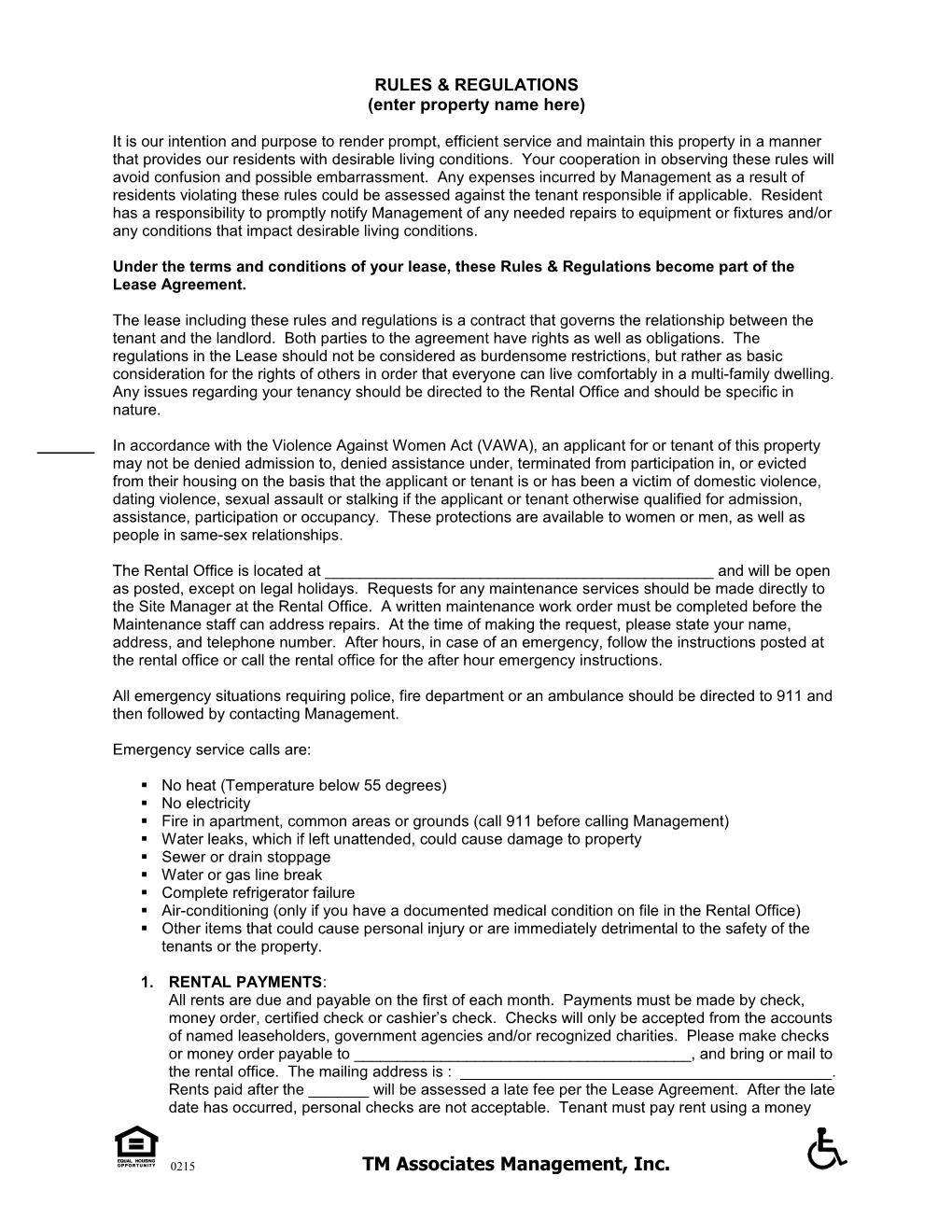 Rules and Regulations Page 10 of 10