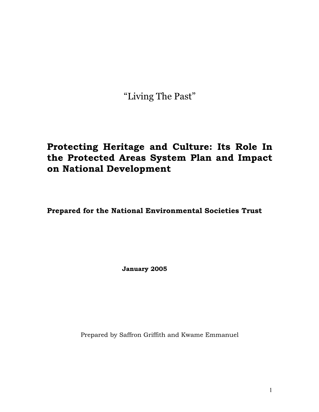 Heritage and Culture Report 2005