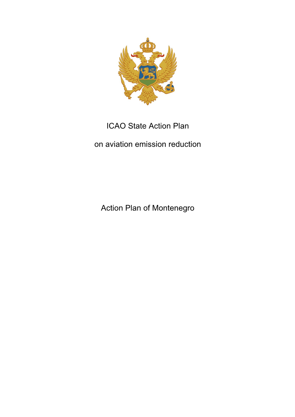 ICAO State Action Plan on Aviation Emission Reduction Action Plan Of