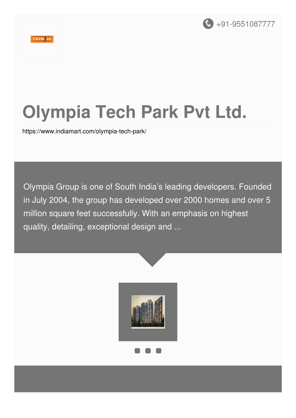 Olympia Tech Park Pvt Ltd