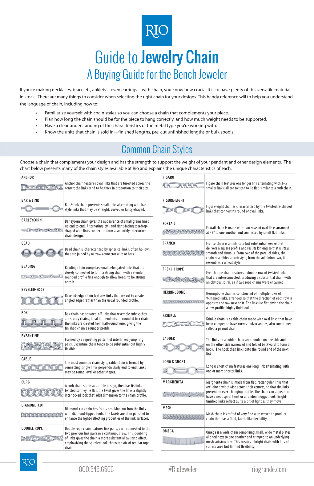 Guide to Jewelry Chain a Buying Guide for the Bench Jeweler