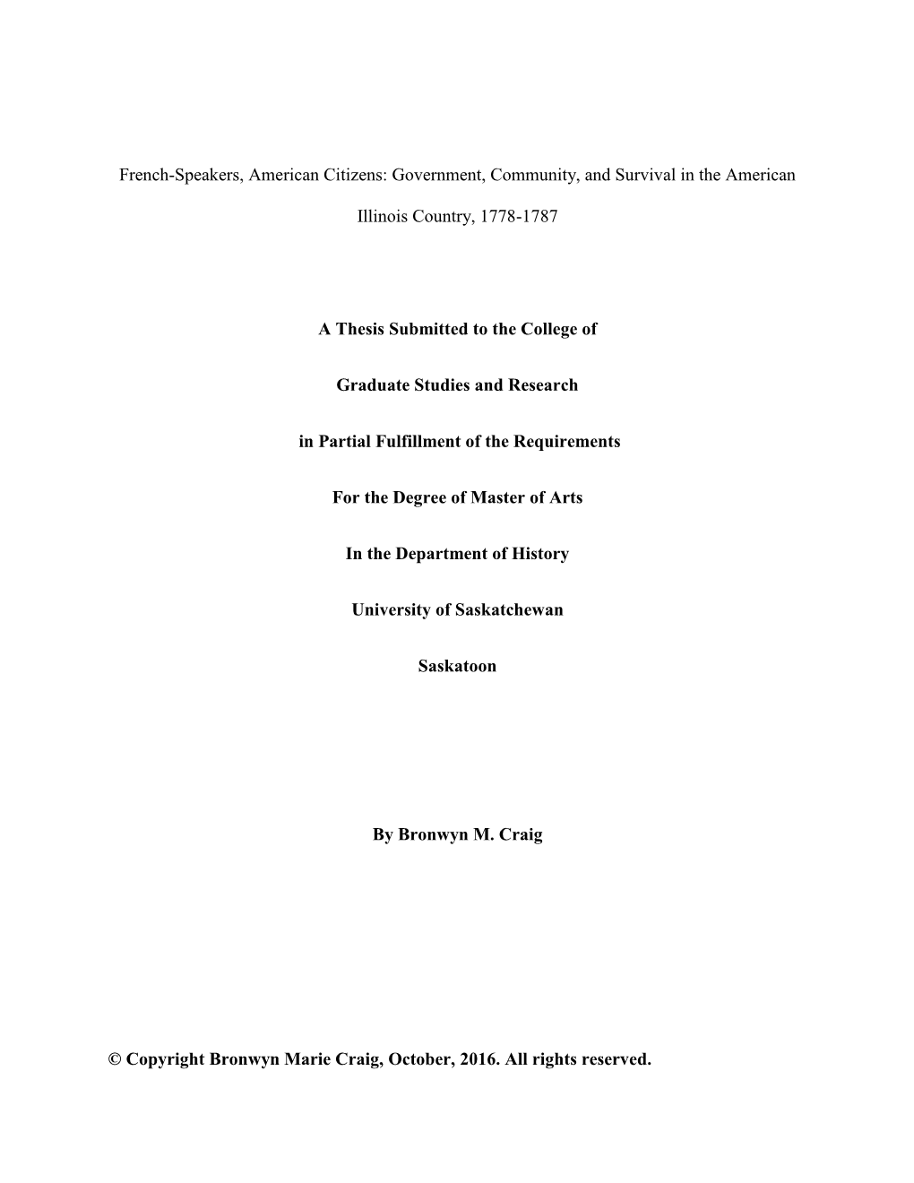 Government, Community, and Survival in the American Illinois