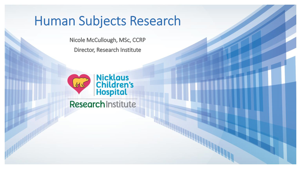 Human Subjects Research