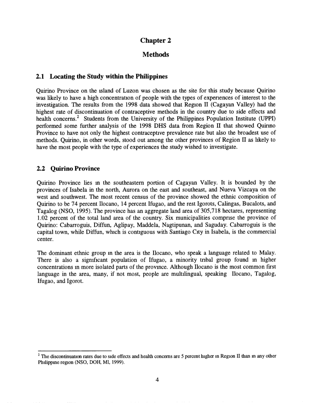 Chapter 2 Methods 2.1 Locating the Study Within the Philippines 2.2