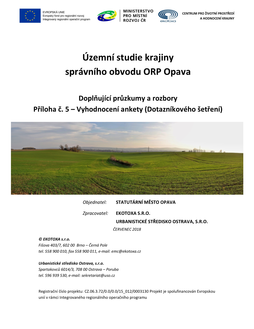 Územní Studie Krajiny Správního Obvodu ORP Opava