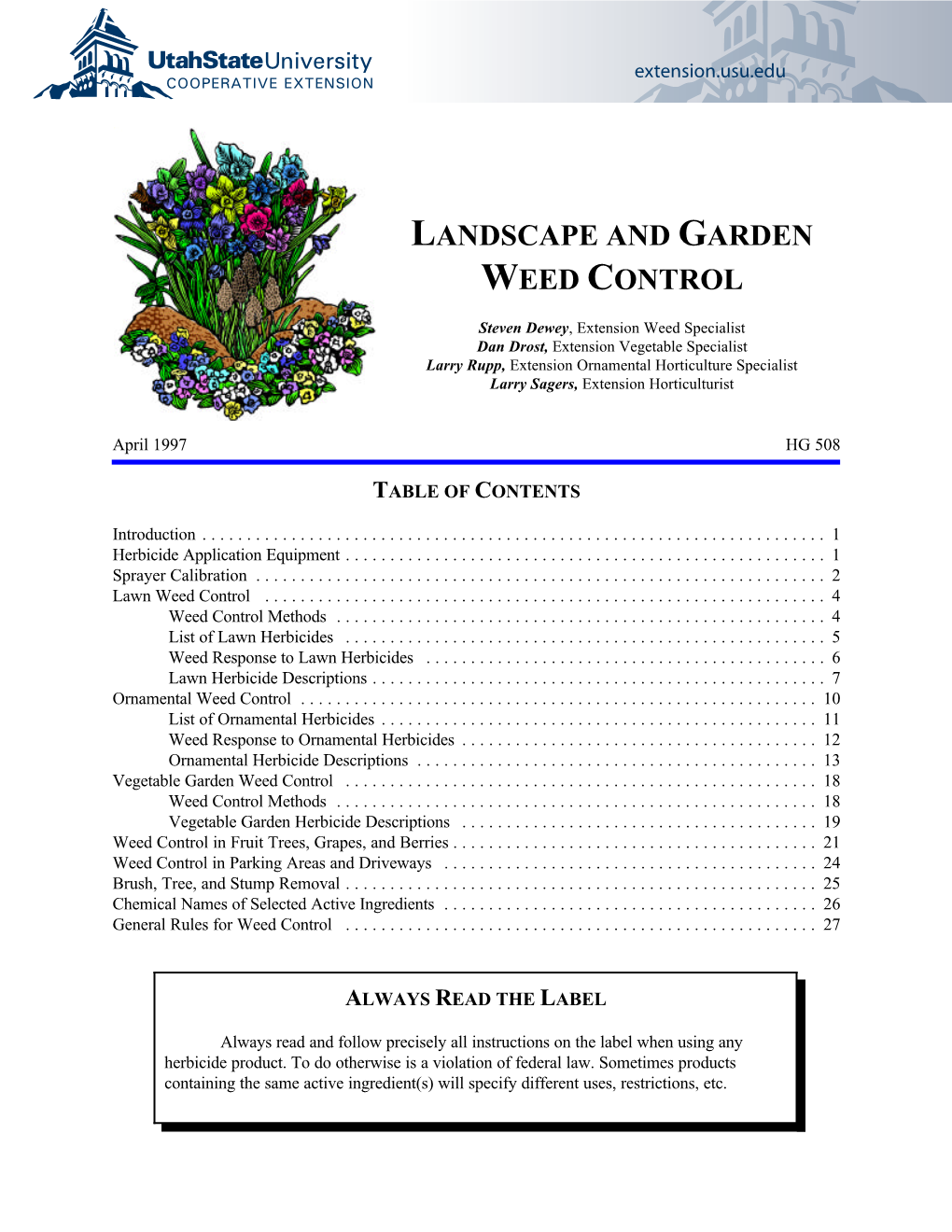 Landscape and Garden Weed Control