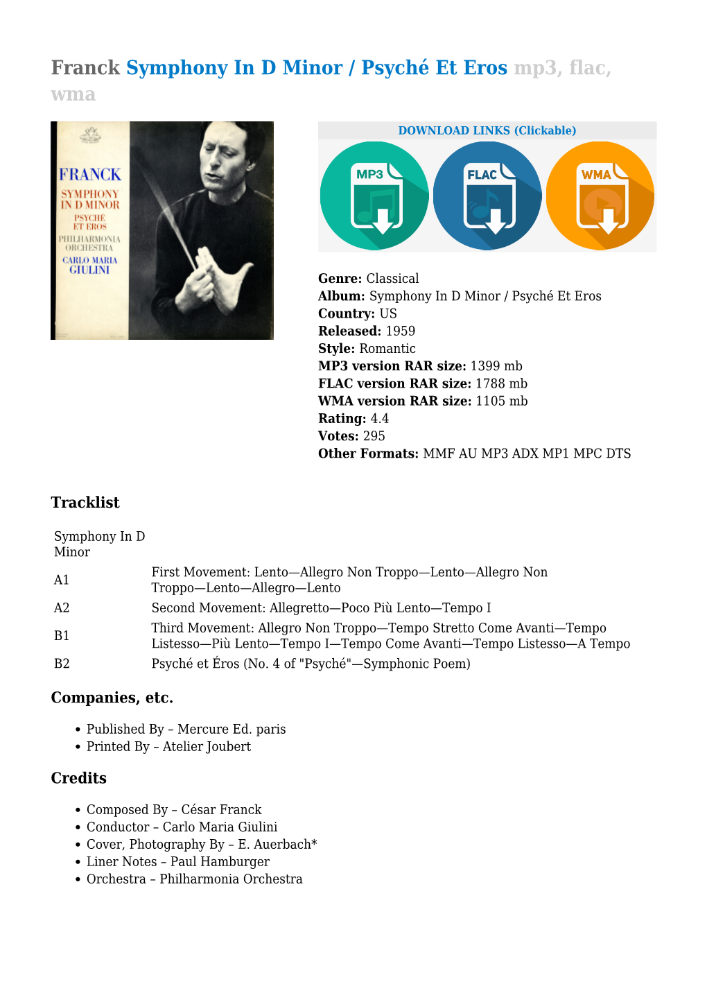 Carlo Maria Giulini, Philharmonia Orchestra