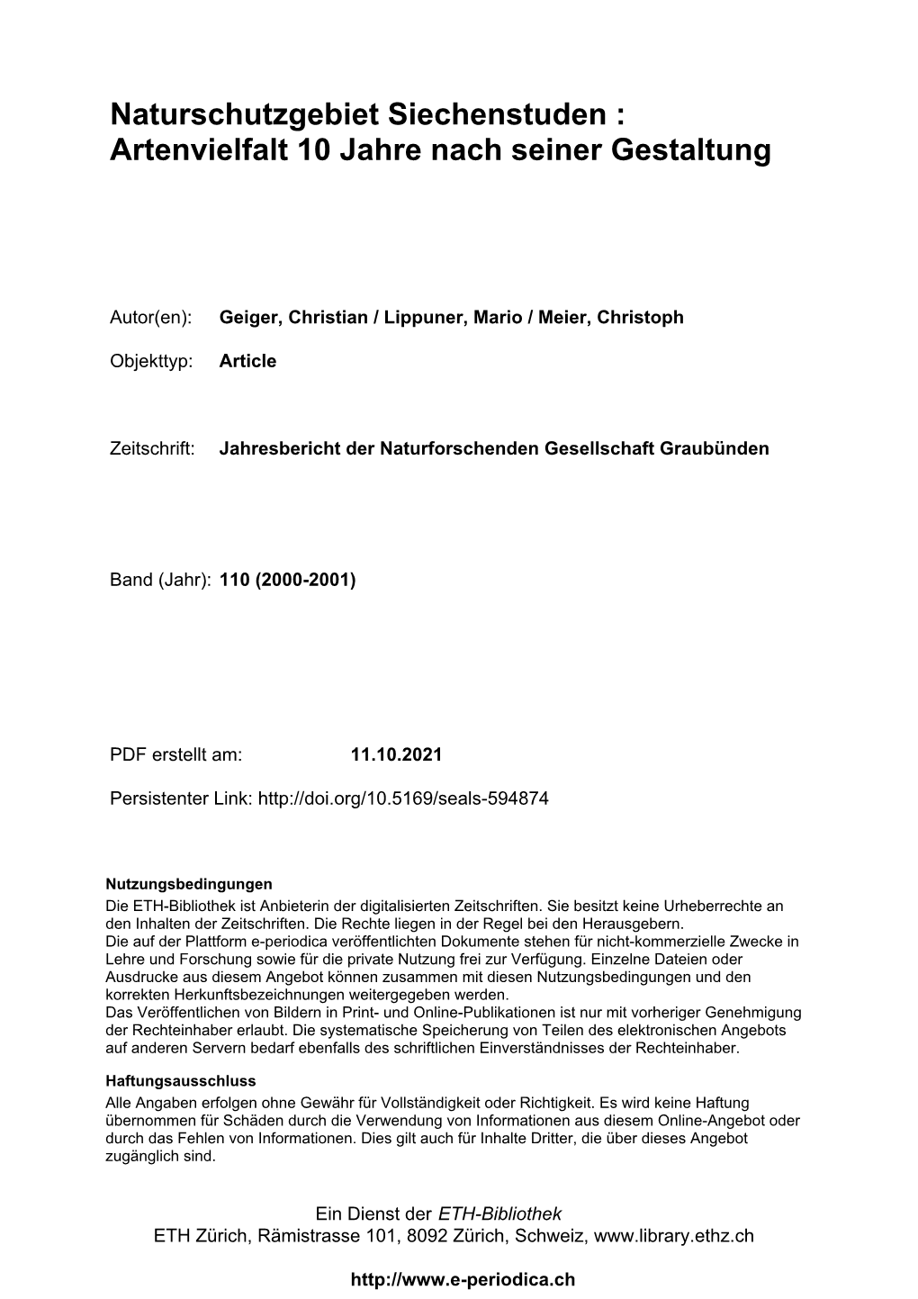 Naturschutzgebiet Siechenstuden : Artenvielfalt 10 Jahre Nach Seiner Gestaltung