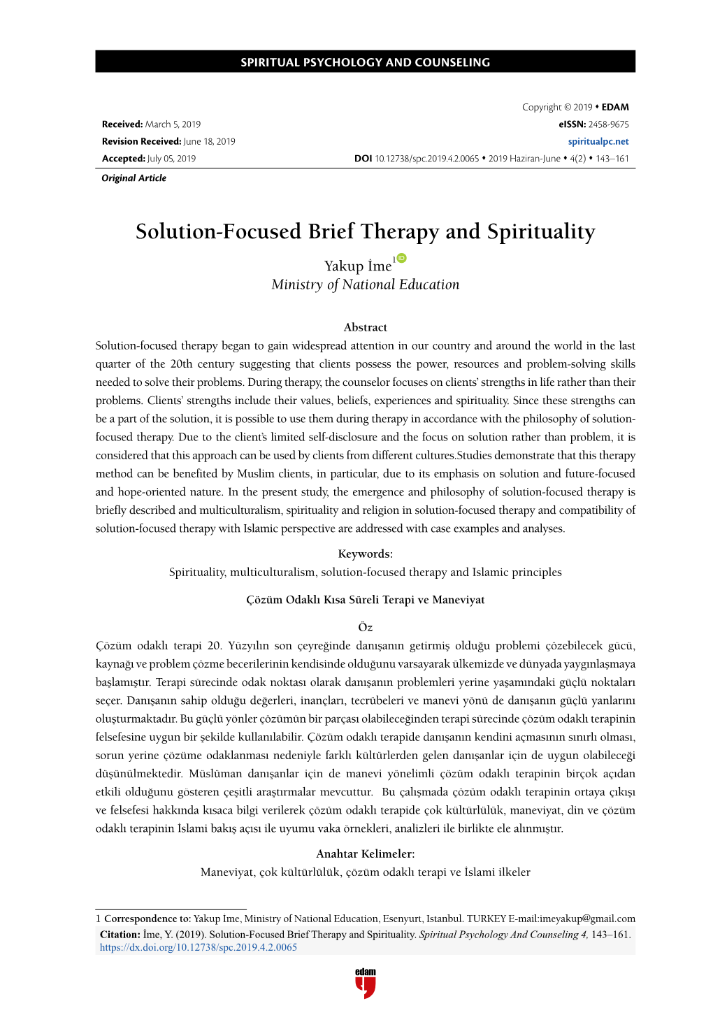 Solution-Focused Brief Therapy and Spirituality