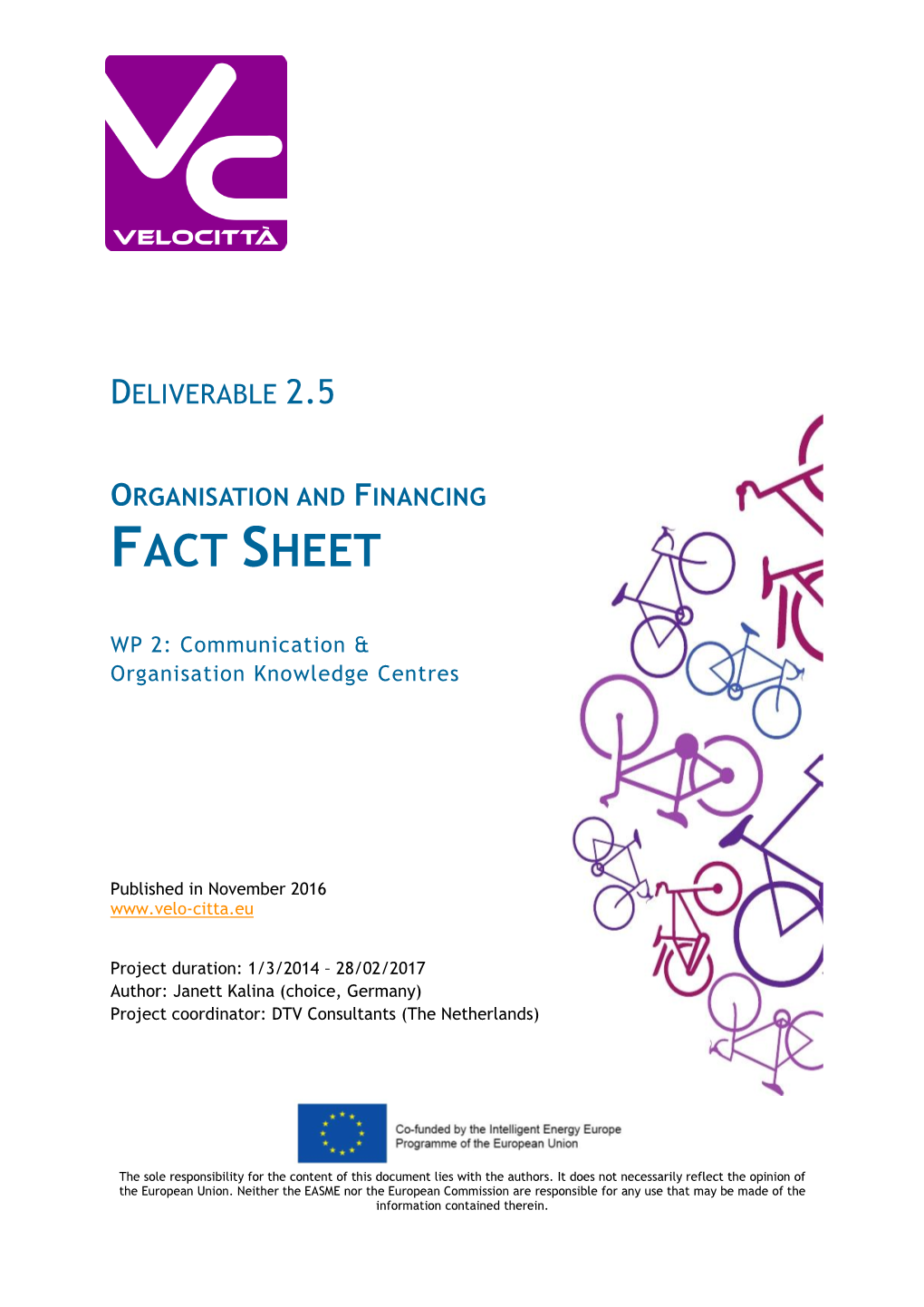 Fact Sheet on Organisation and Financing of Bike Share