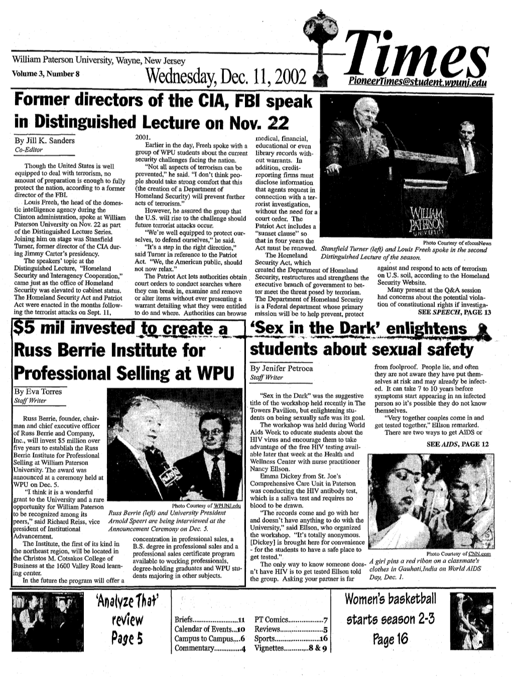 Former Directors of the CIA, FBI Speak in Distinguished Lecture on Nov. 22