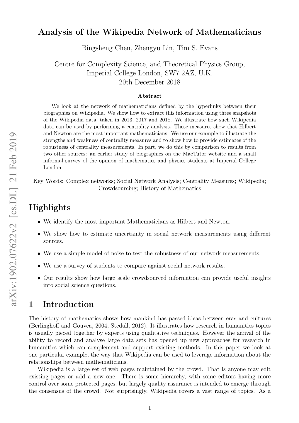 Analysis of the Wikipedia Network of Mathematicians