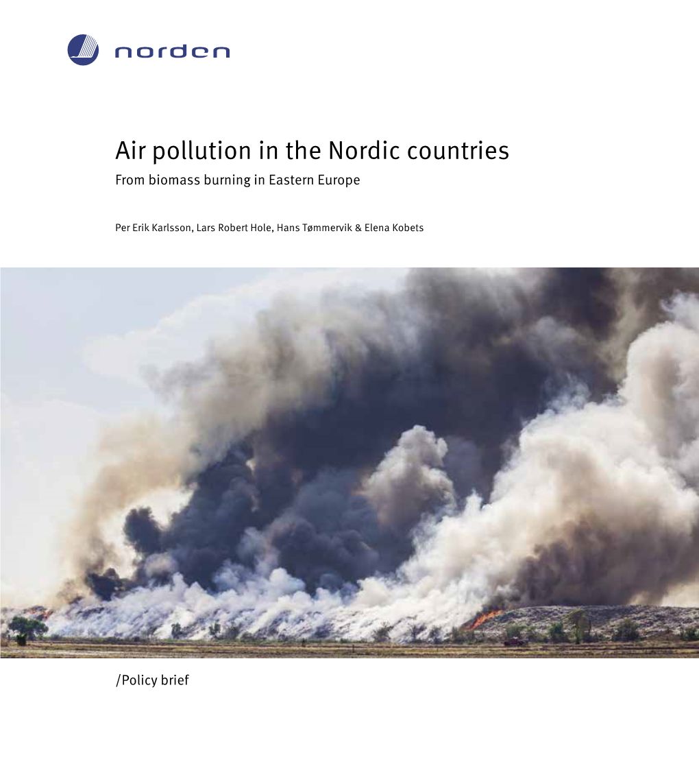 Air Pollution in the Nordic Countries from Biomass Burning in Eastern Europe