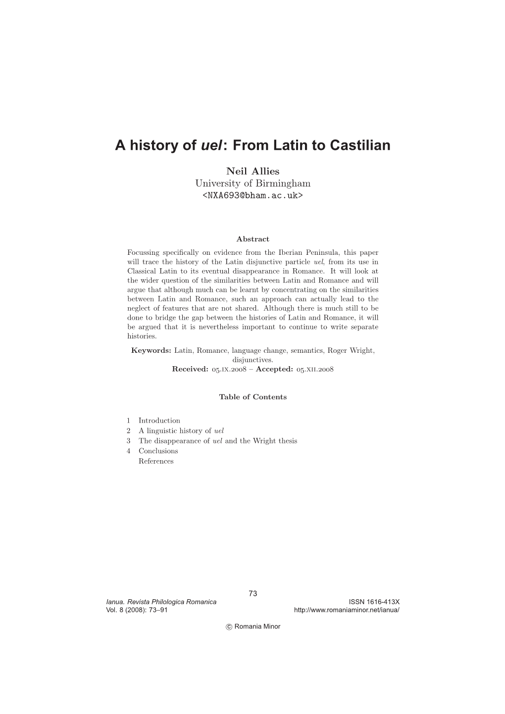 From Latin to Castilian