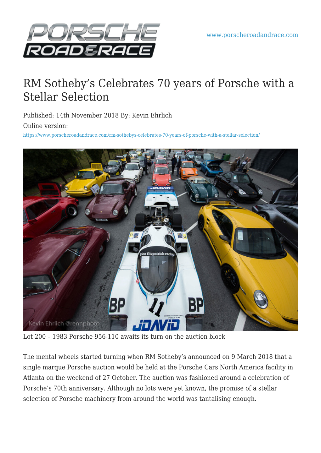 RM Sotheby's Celebrates 70 Years of Porsche with a Stellar Selection