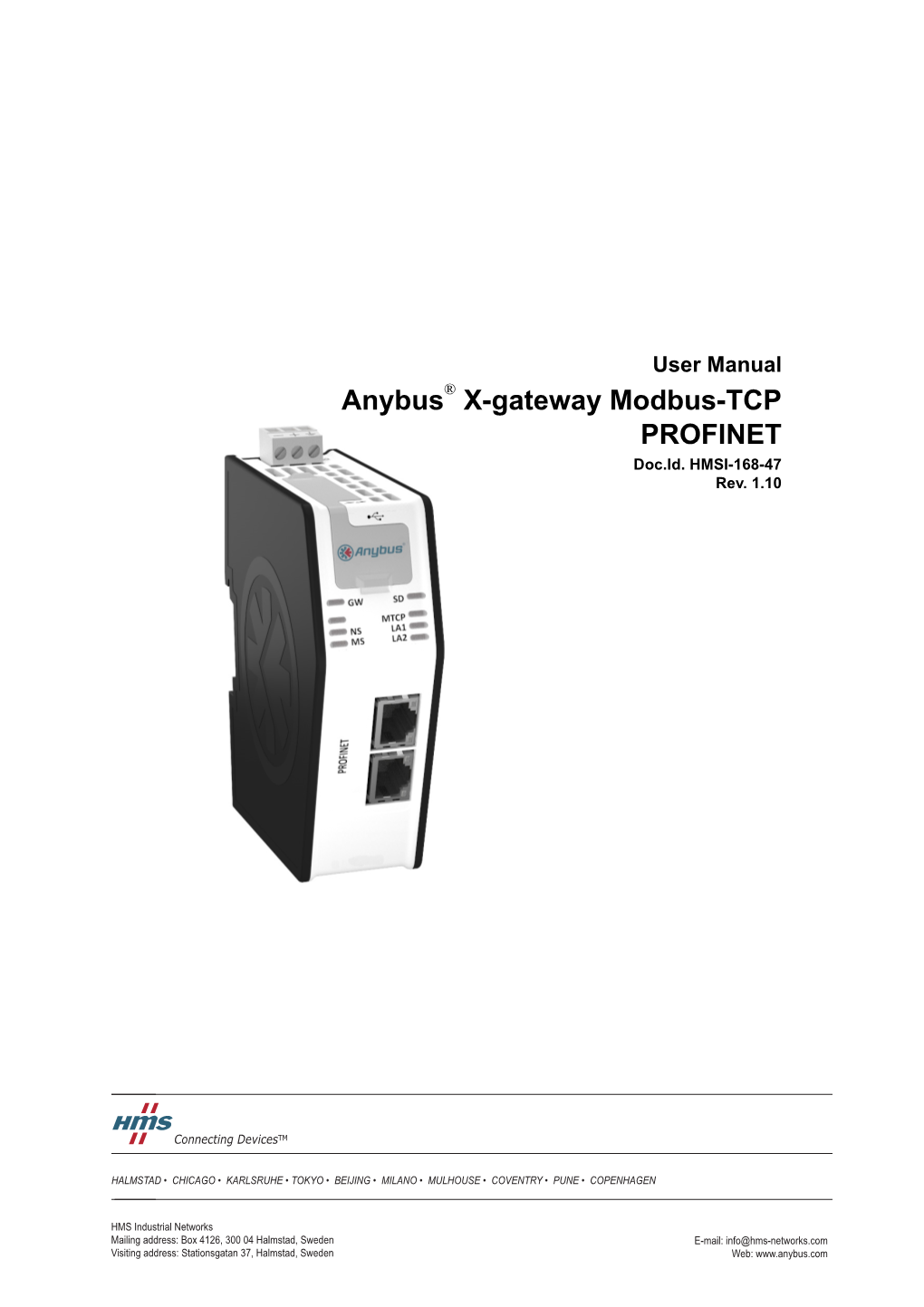 Anybus® X-Gateway Modbus-TCP PROFINET Doc.Id