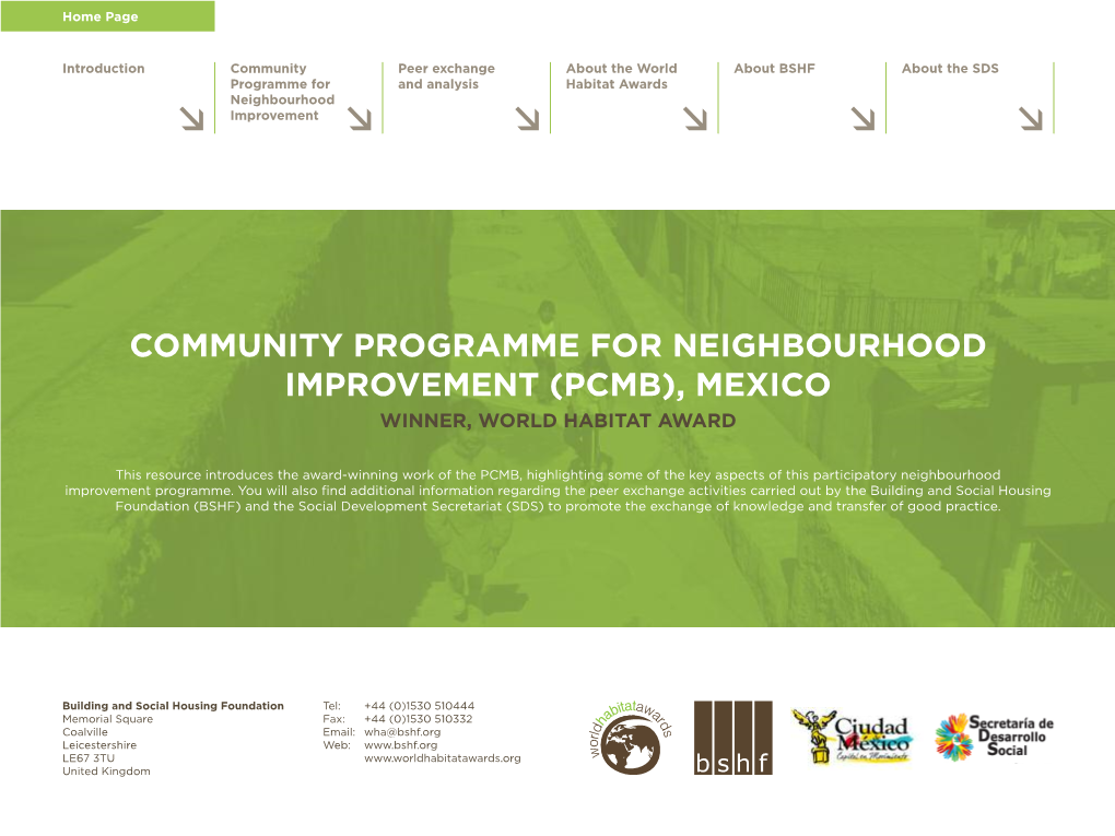 (Pcmb), Mexico Winner, World Habitat Award