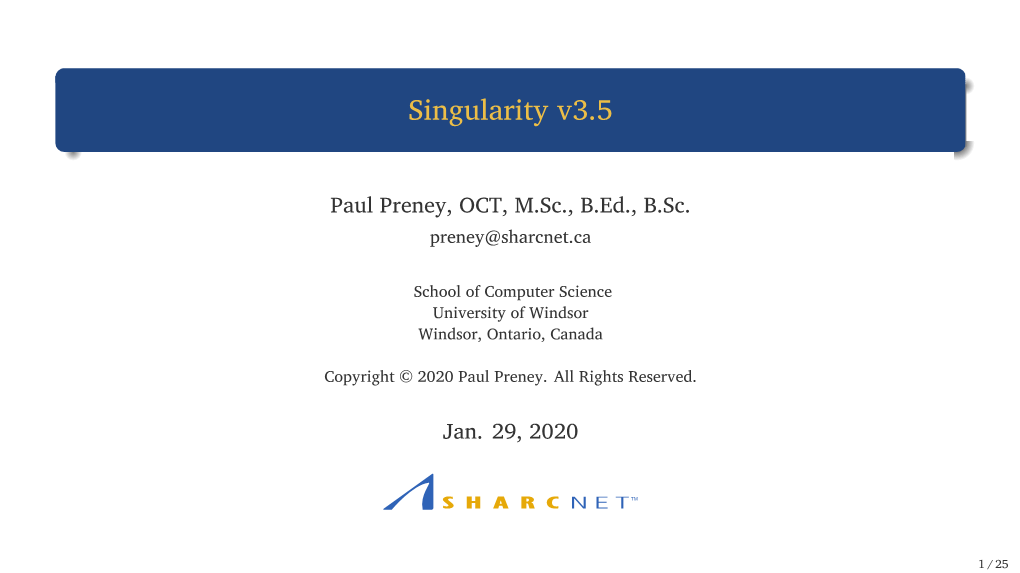 Singularity V3.5