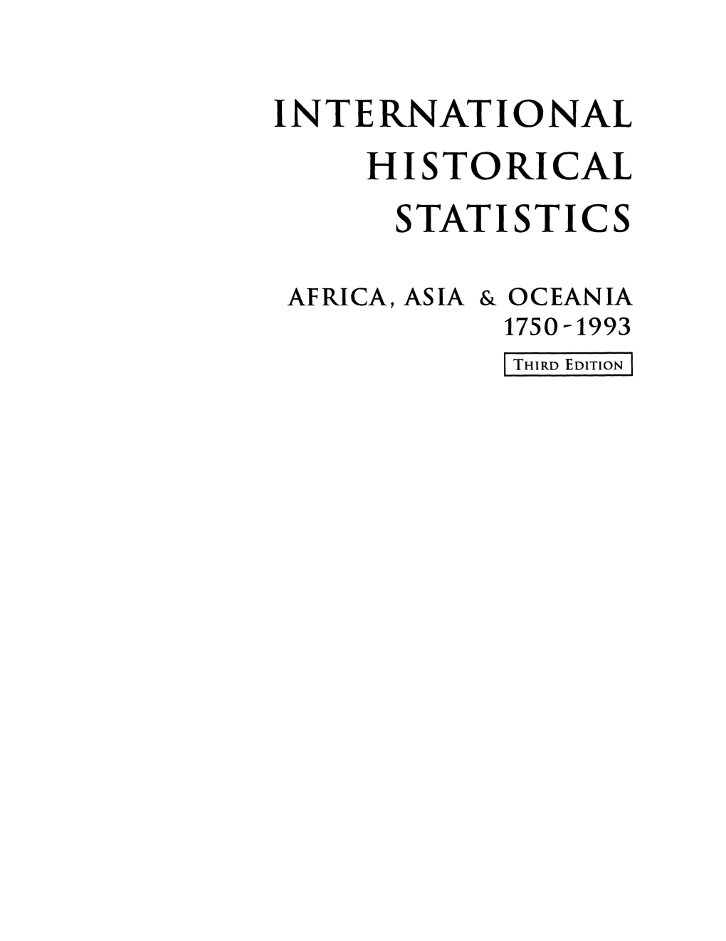 International Historical Statistics