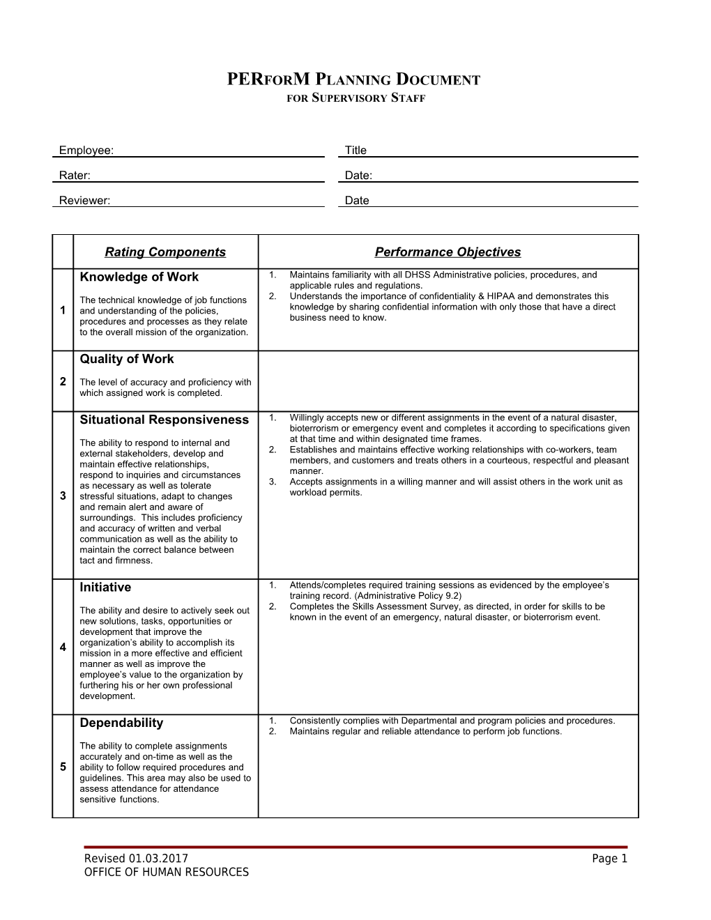 Development of Performance Objectives s1