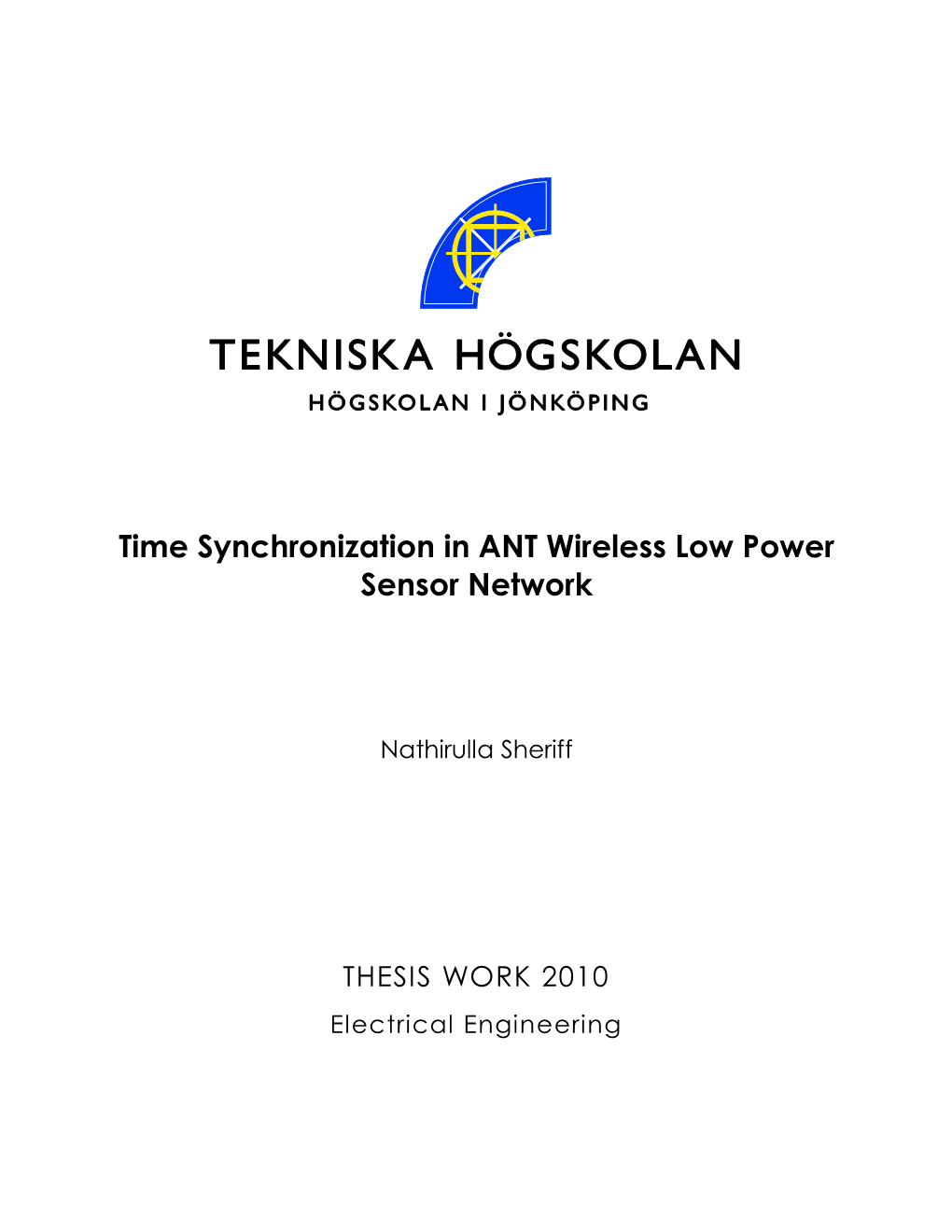 Time Synchronization in ANT Wireless Low Power Sensor Network