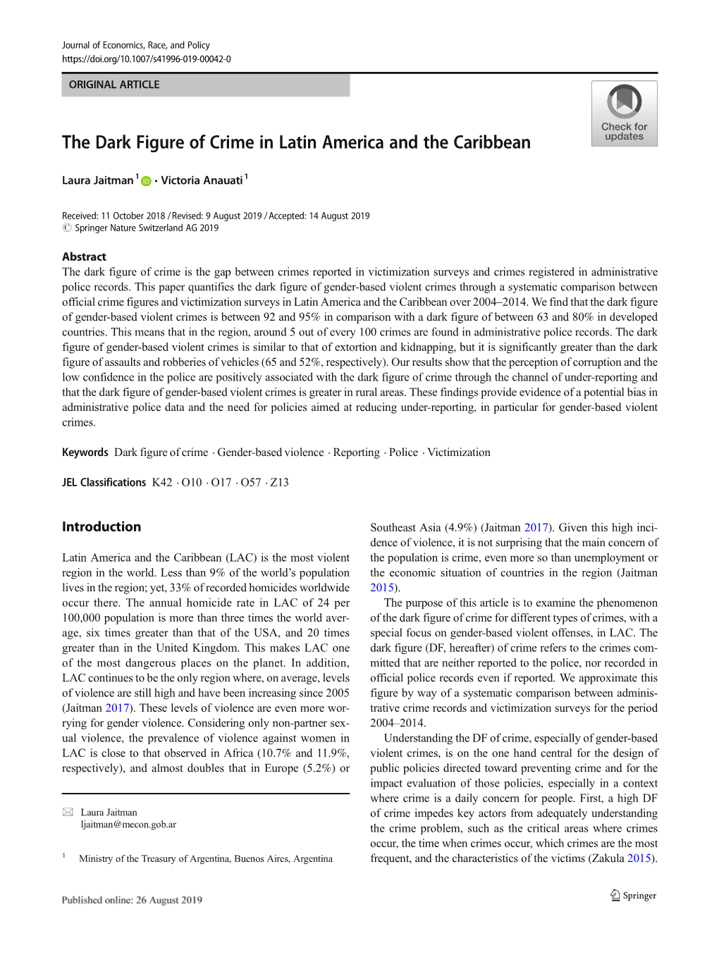 The Dark Figure of Crime in Latin America and the Caribbean