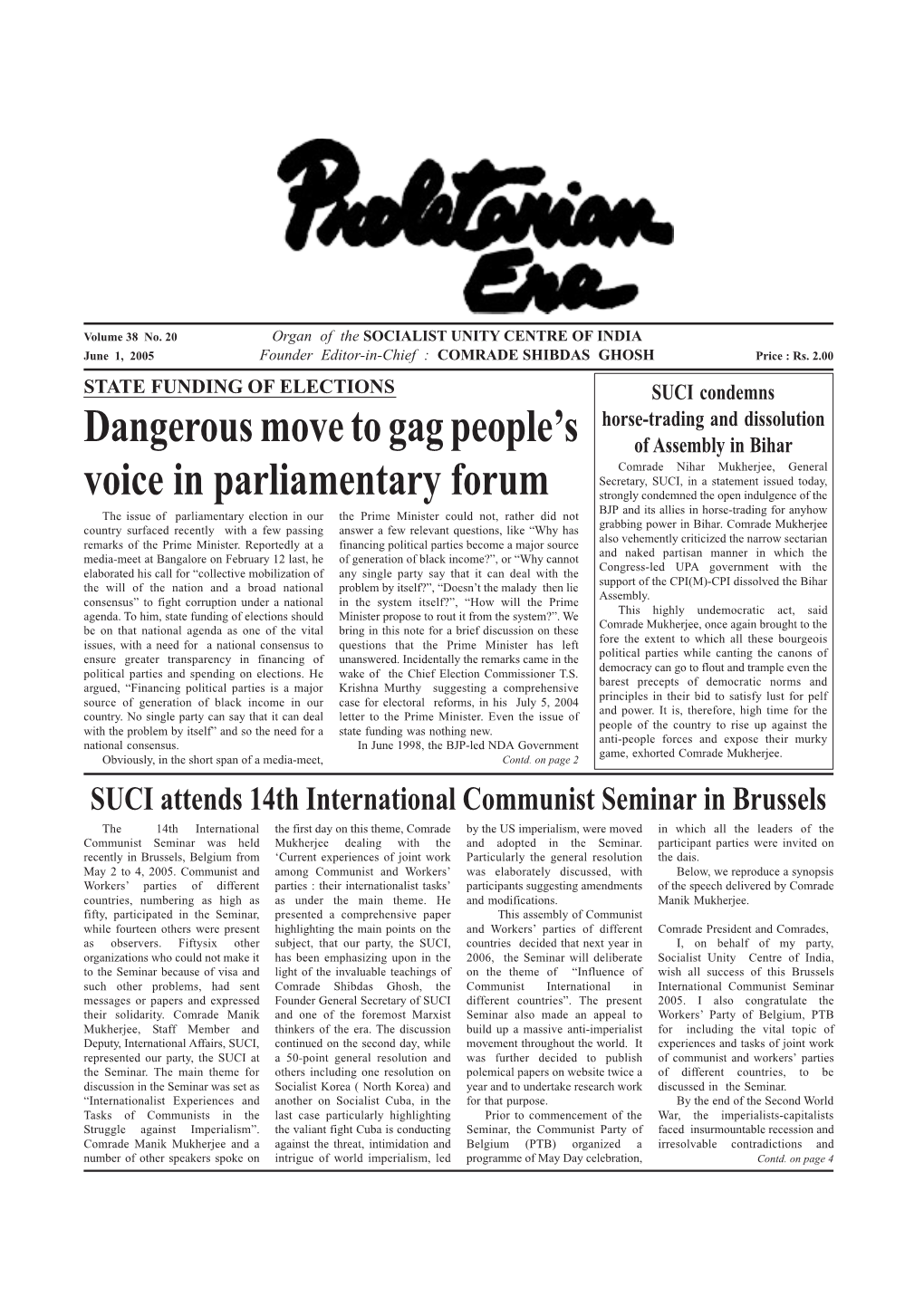 Dangerous Move to Gag People's Voice in Parliamentary Forum