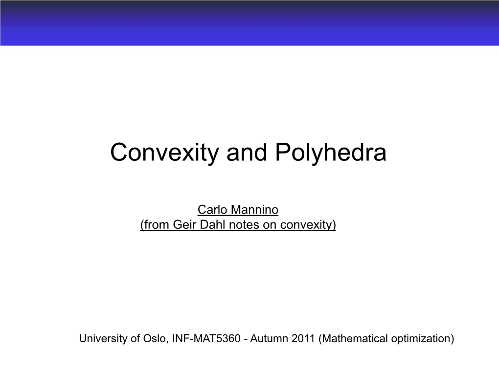 Convex Combinations