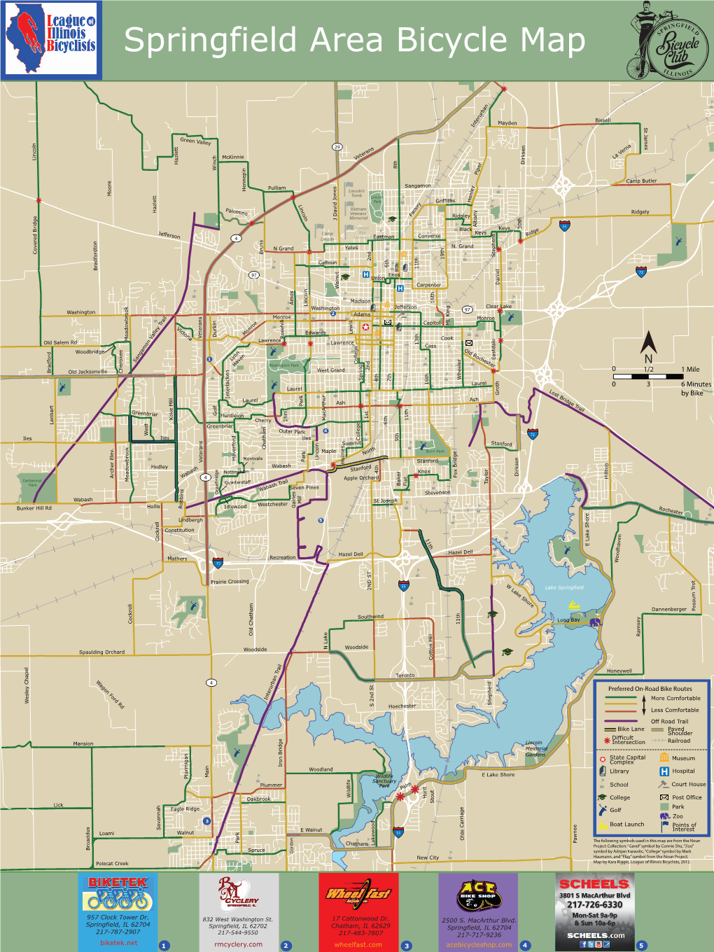 Springfield Area Bicycle Peoria Map Riverside Park