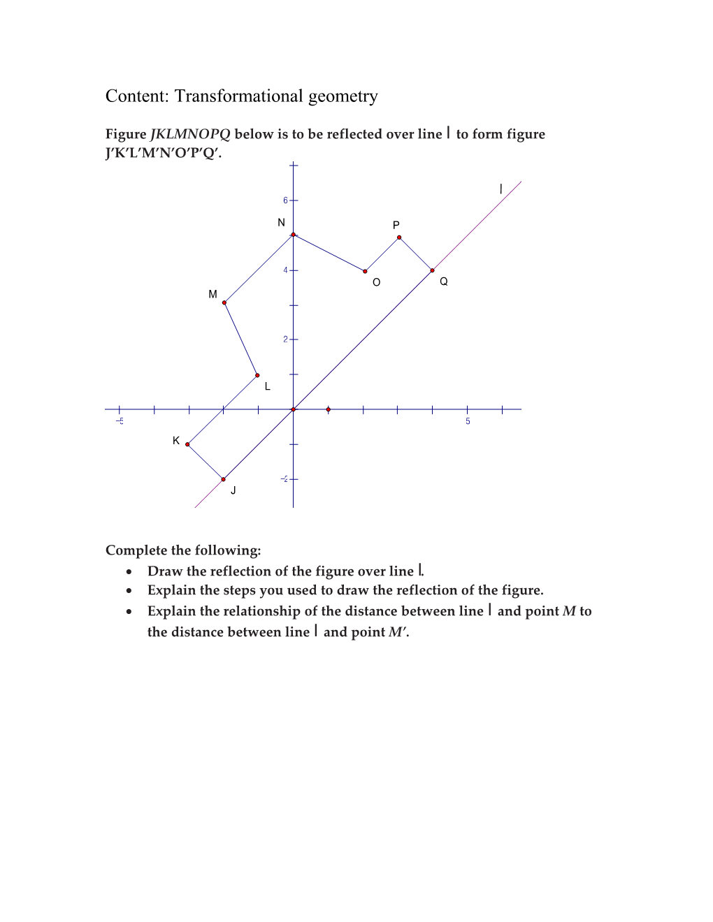 Content: Transformational Geometry