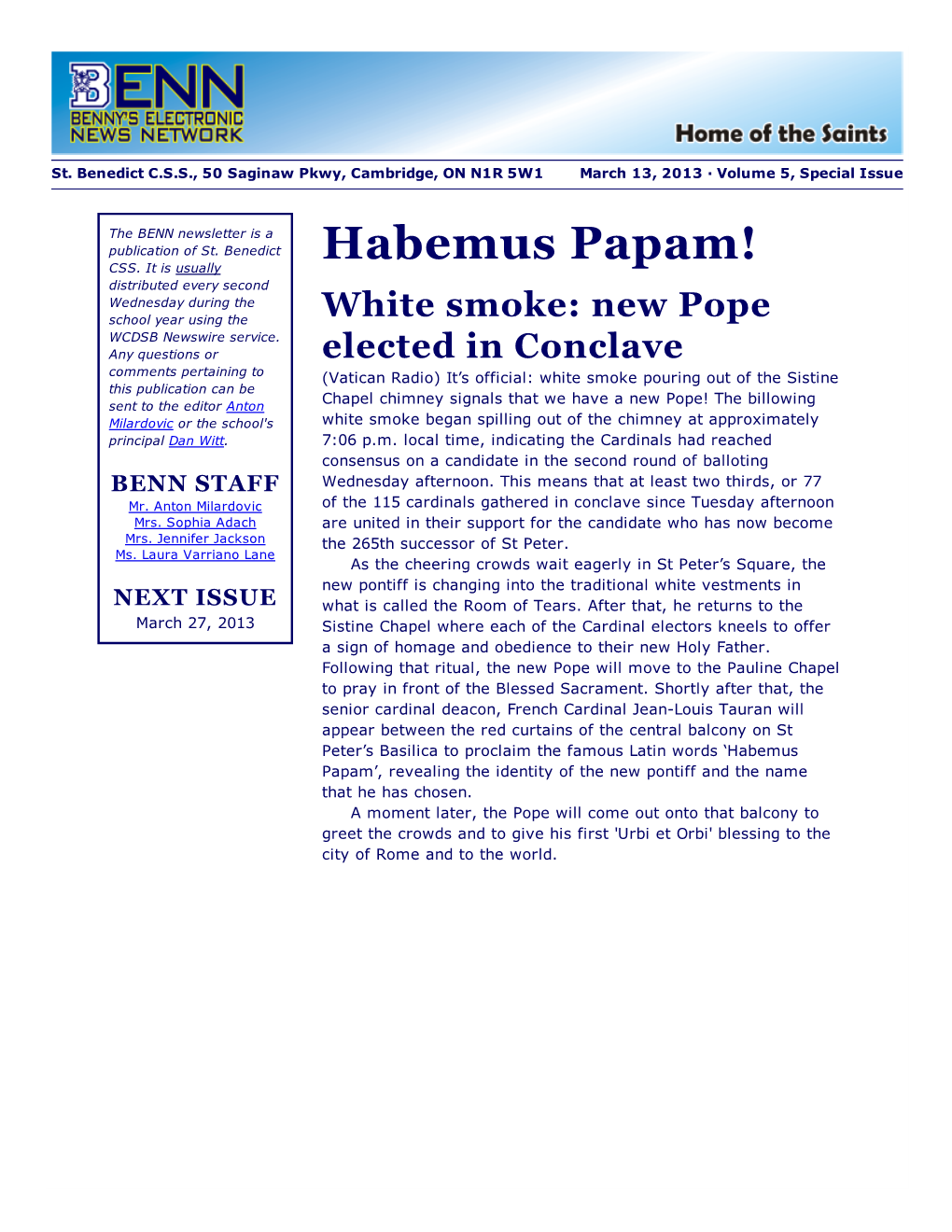 Habemus Papam! CSS