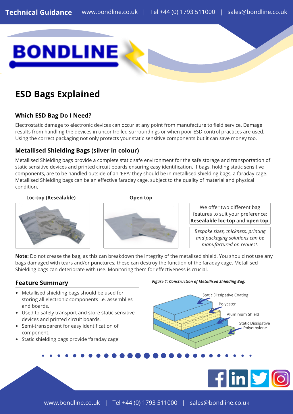 ESD Bags Technical Guidance Sheet