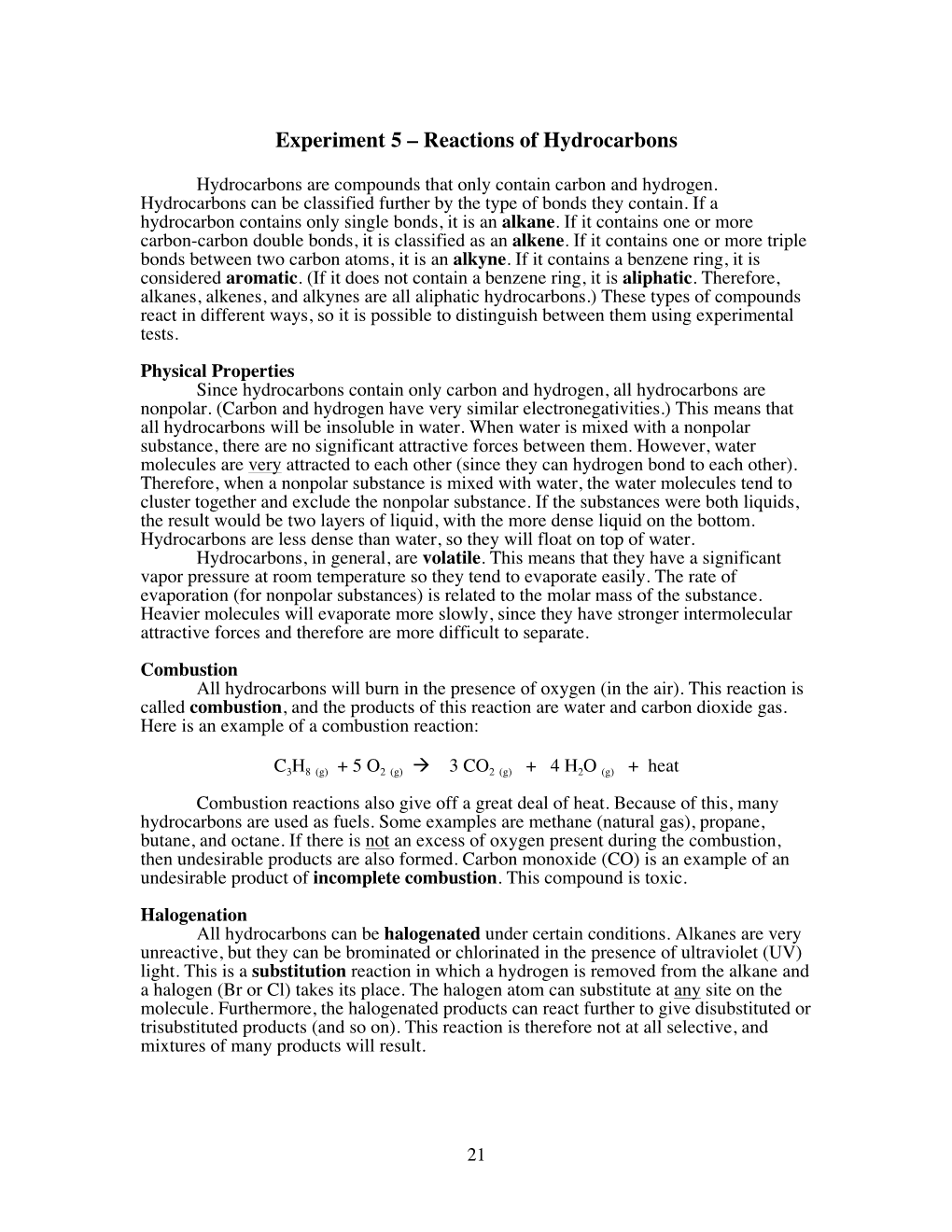 5-Reactions of Hydrocarbons