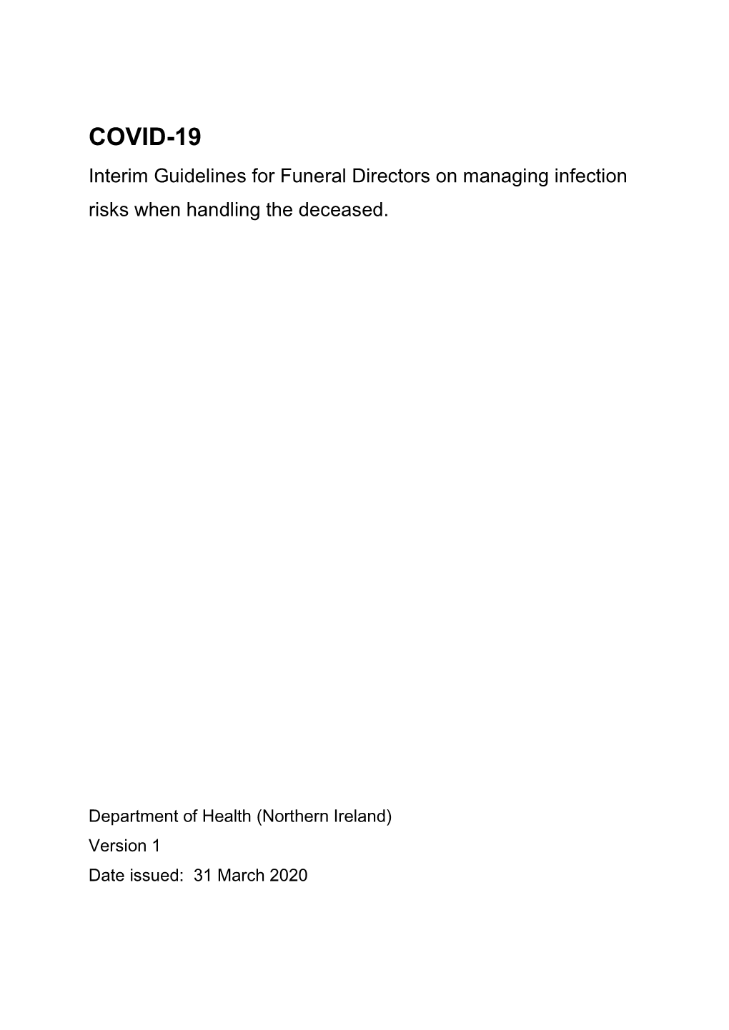Guidance for Funeral Directors