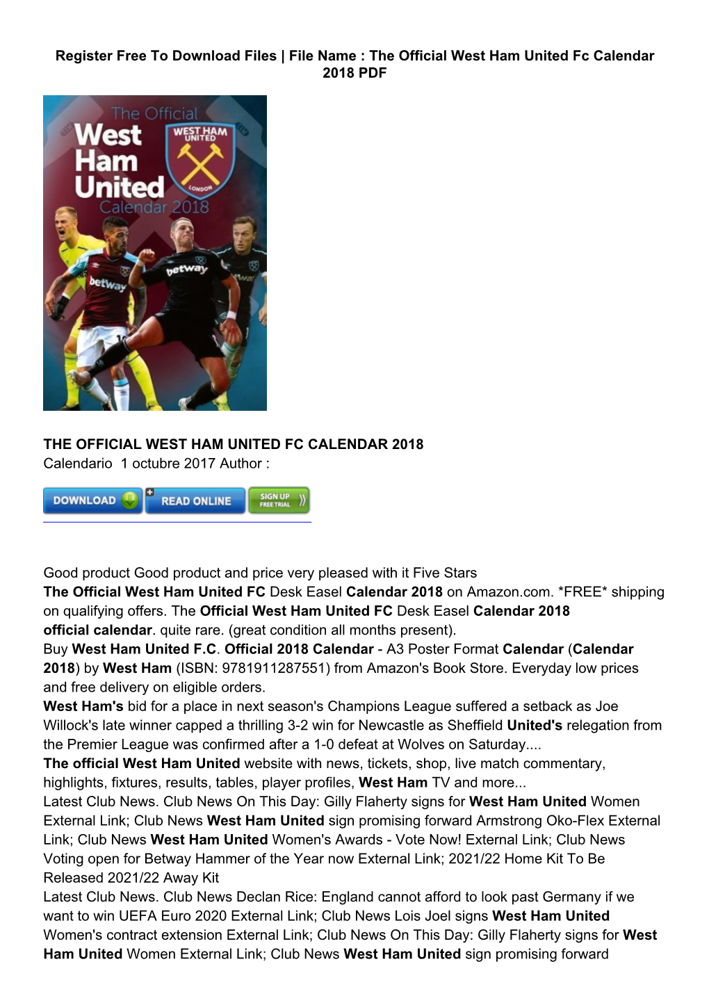 [1PE] Libro the Official West Ham United FC