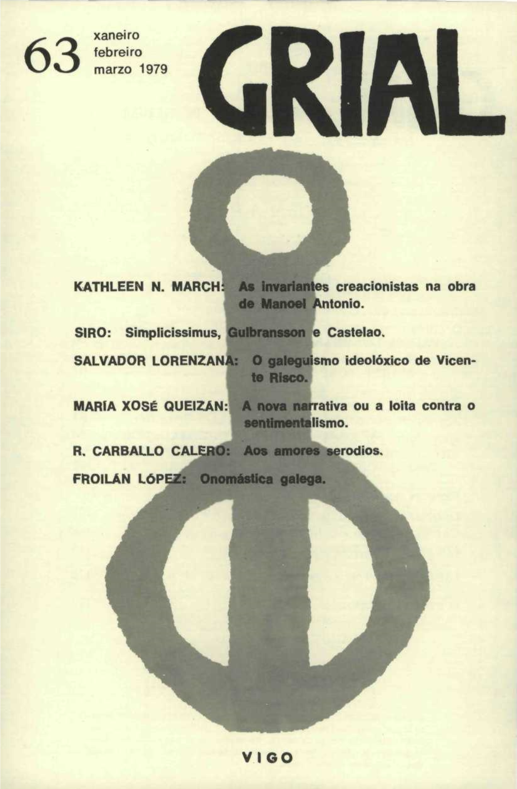 Revista Galega De Cultura. Núm. 63, 1979