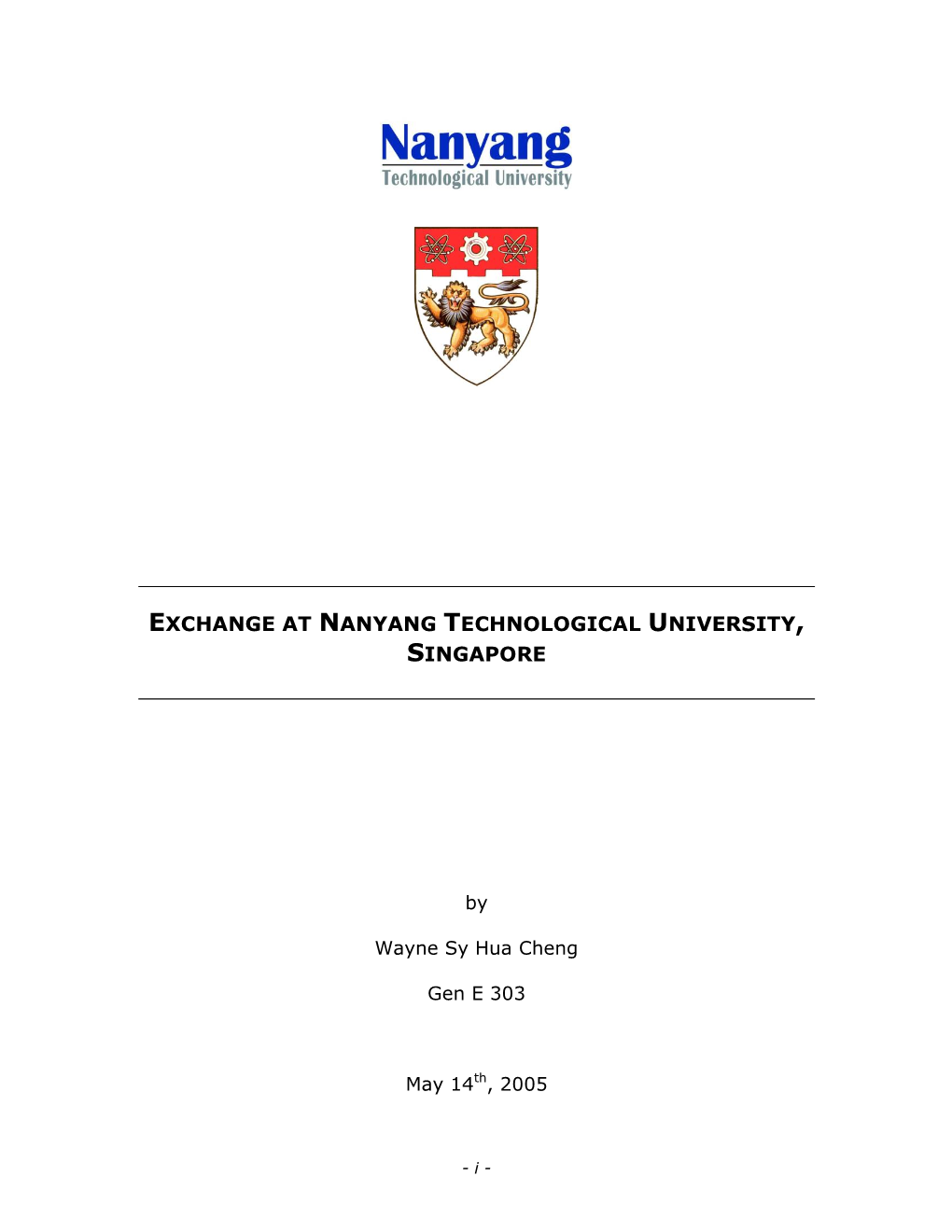 Exchange at Nanyang Technological University, Singapore