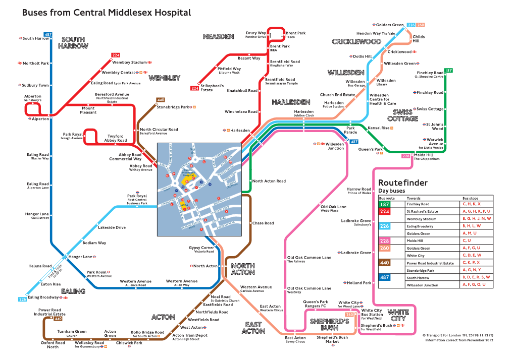 Buses from Central Middlesex Hospital