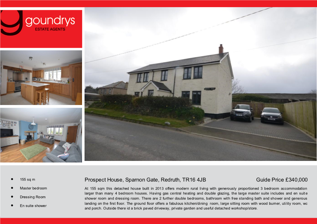 Prospect House, Sparnon Gate, Redruth, TR16 4JB Guide Price £340,000