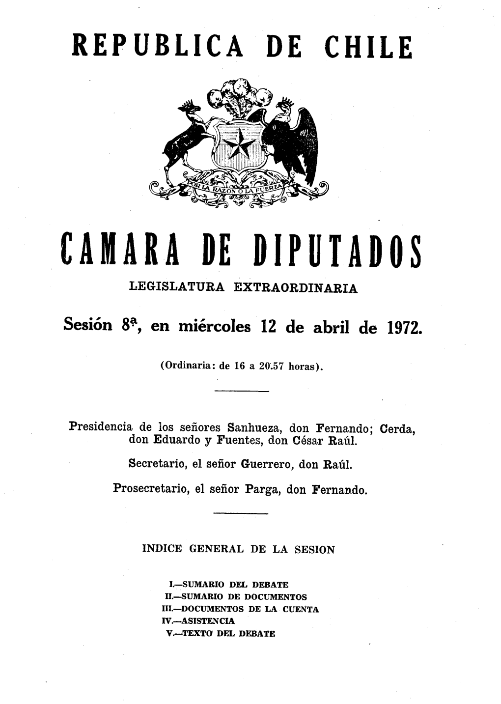 Camara De Diputados Legislatura Extraordinaria